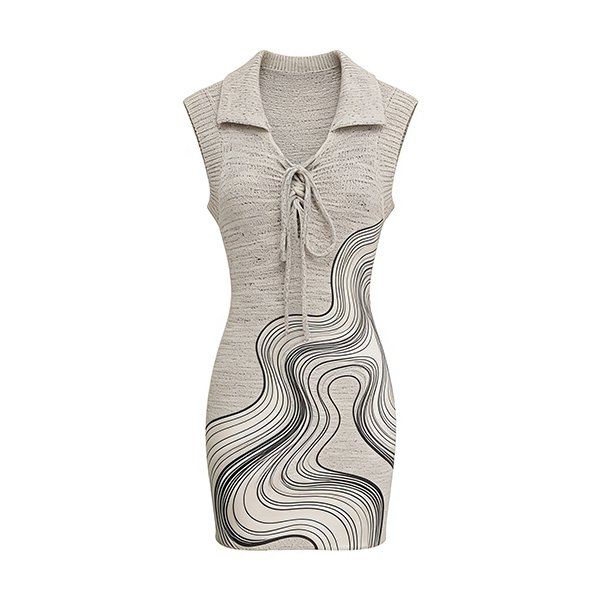 Summer Ruffled Tie-Waist Dress - Women's Elegant Vibrant Sleeveless