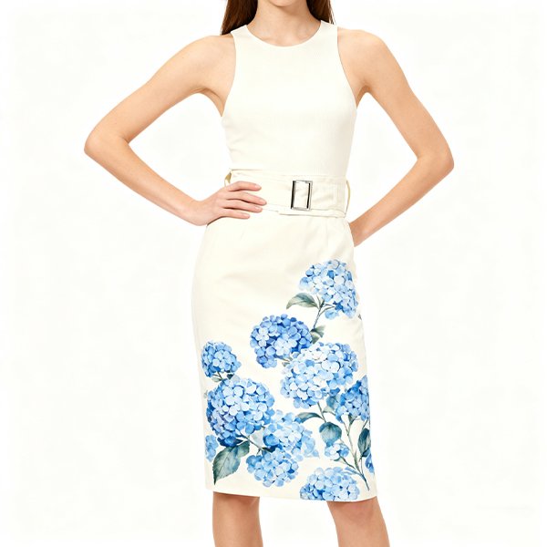 2025 New Fall Patchwork Dress for Women - Euro-American Style Wide Belt