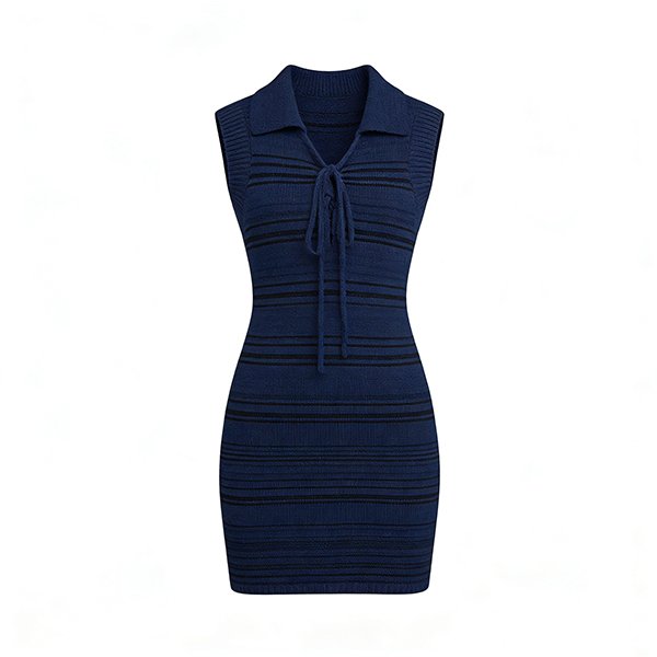 Women's Summer Elegant Dress - Sleeveless Ruffled Tie-Waist Vibrant