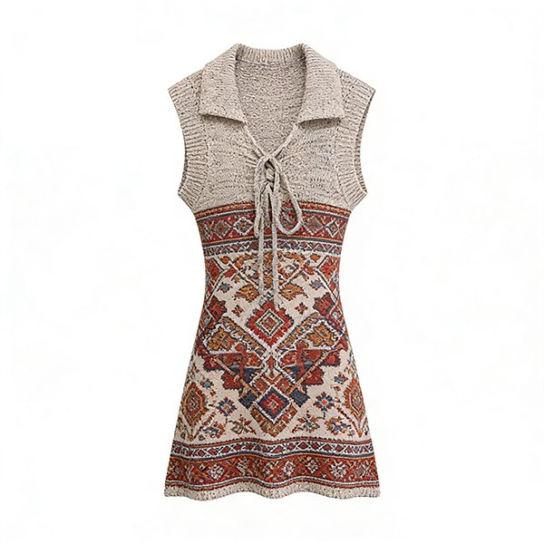 Women's Premium Summer Dress - Elegant Vibrant Sleeveless Ruffled Tie-Waist